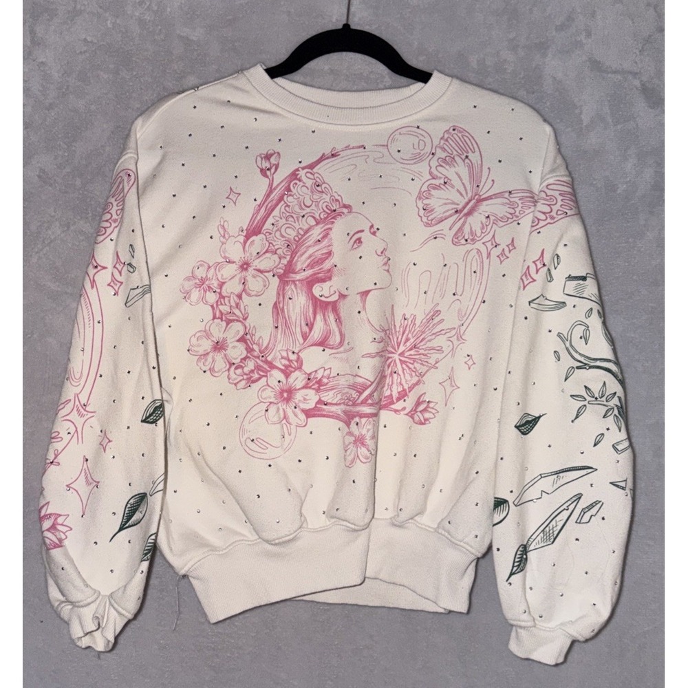 Wicked x Katie Kime Women's Good/Bad Graphic Pullover Sweatshirt - Cream XXS